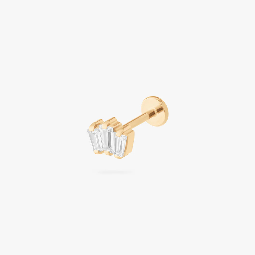 Crown Baguette Flatback Stud | Studs