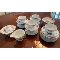 Craftsman China Dresden Pattern Teacups, Cream & Sugar, Plates 34 Pieces | Etsy (US)