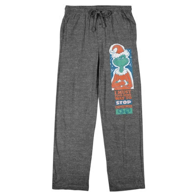 The Grinch Oversized Santa Grinch Women's Gray Heather Sleep Pajama Pants-Small | Target