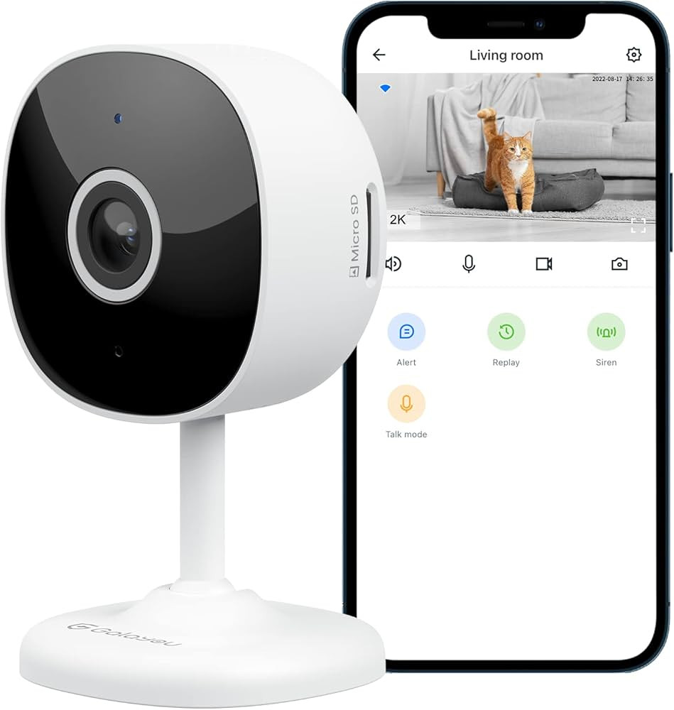WiFi Camera 2K, Galayou Indoor Home Security Cameras for Baby/Elder/Dog/Pet Camera with Phone app... | Amazon (US)