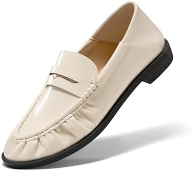 Coutgo Penny Loafers for Women Comfortable Slip on Shoes Collapsible Heel Closed Toe Dressy Casua... | Amazon (US)