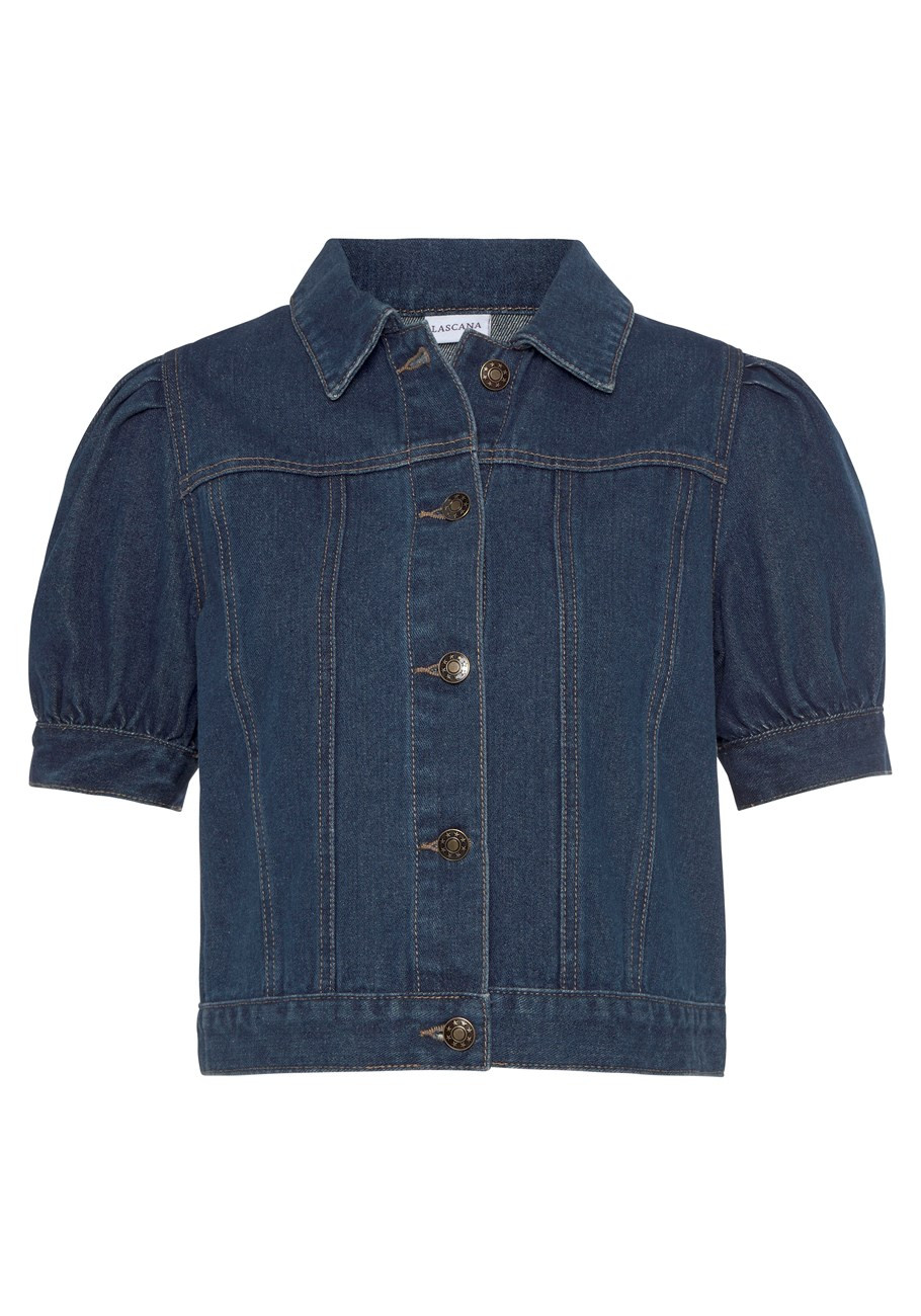 puff sleeve denim jacket | Lascana