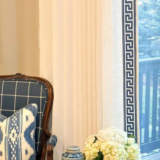 Linen custom panel with tape trim | TWOPAGES