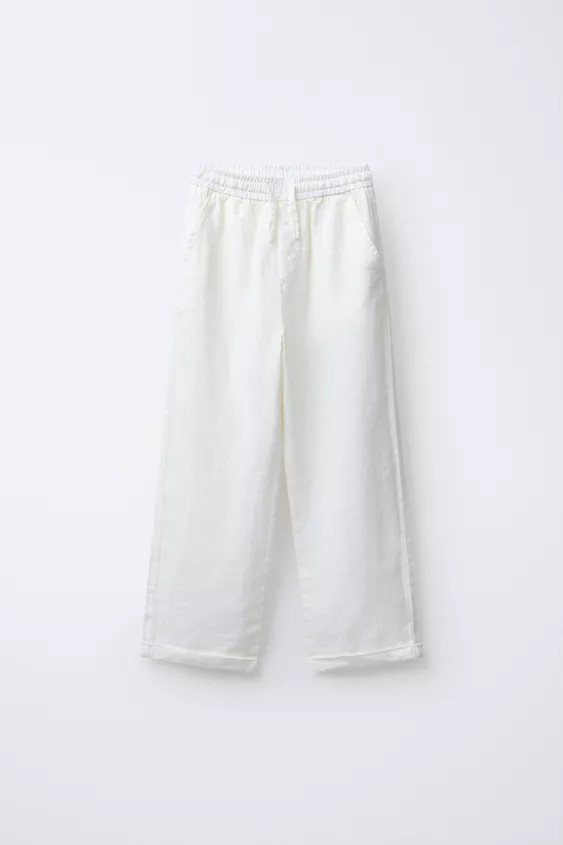 100% LINEN STRAIGHT TROUSERS | Zara UK