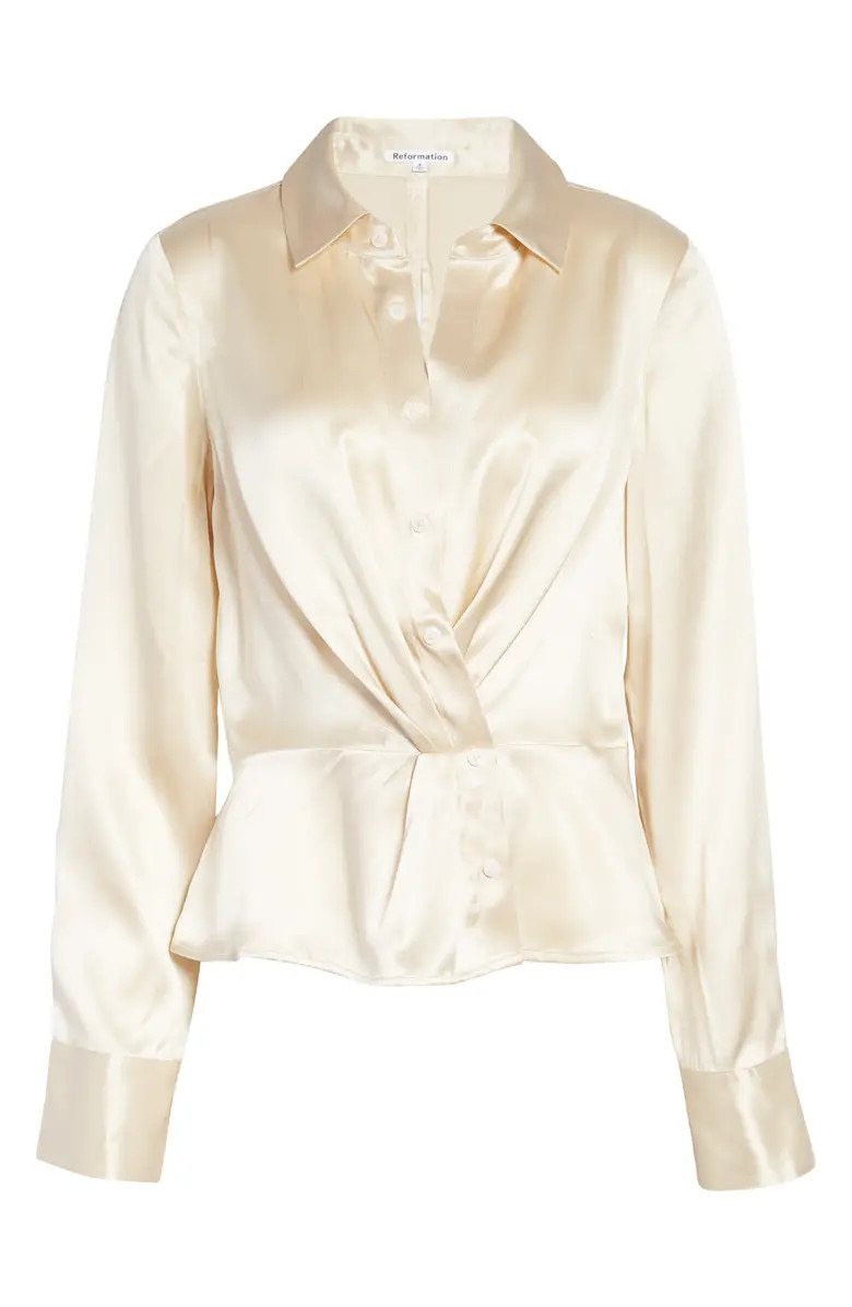 Rennes Silk Peplum Blouse | Nordstrom