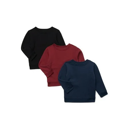 Garanimals Baby Boy 3-Pack Fleece Sweatshirt Multipack, Sizes 6-24 Months | Walmart (US)