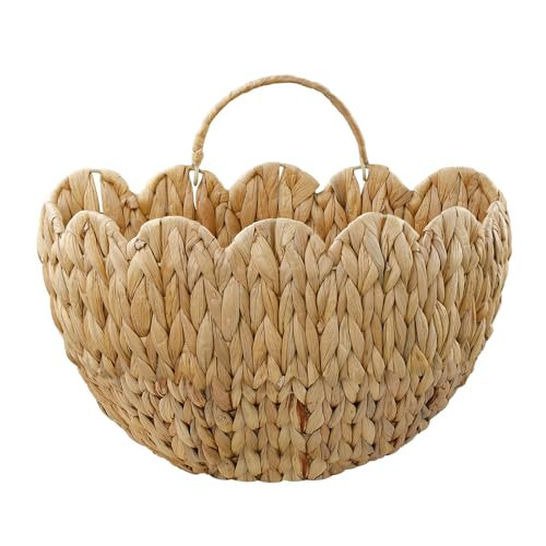 Coeusy Wicker Hanging Basket,Scalloped Wall Basket for Organizing & Decor,Woven Water Hyacinth Hanging Wall Baskets for Flower,Mail,Stuffed Animals,Hanging Storage Baskets for Wall,Door,Nursery | Amazon (US)