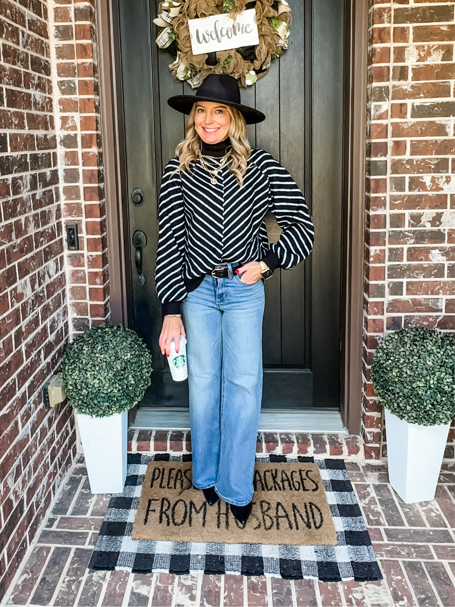 This weather is so cute and warm. I’m loving the pattern and high neck. I paired it with some of my favorite jeans. I’m wearing a small in the sweater and size 2 in the jeans. 

Target | Amazon | turtleneck | stripes | stripe sweater | lantern sleeve | wide leg jeans | high waisted jeans | fall outfit | winter outfit | casual outfits | date night | sweater weather 

#LTKStyleTip #LTKFindsUnder50 #LTKSaleAlert