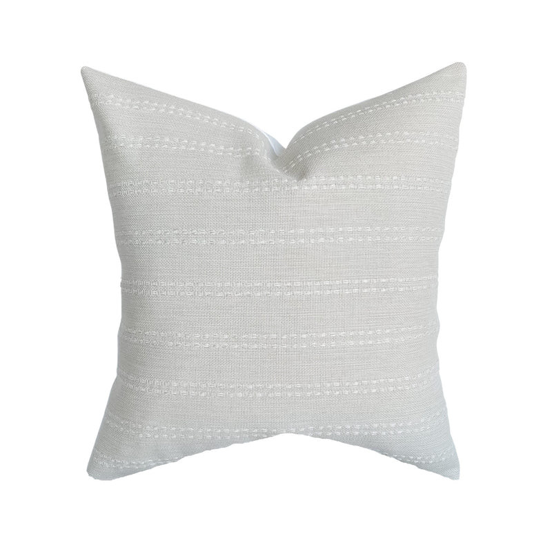 Lenna | Woven Ivory Stripe Pillow Cover | Linen and James