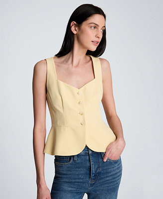 Women's Sleeveless Curved Peplum Vest | Macy's