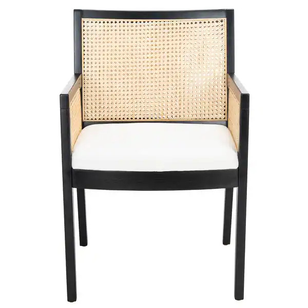 SAFAVIEH Couture Malik Rattan Dining Chair - 21.9" W x 24.8" L x 33.9" H - Black/Natural | Bed Bath & Beyond