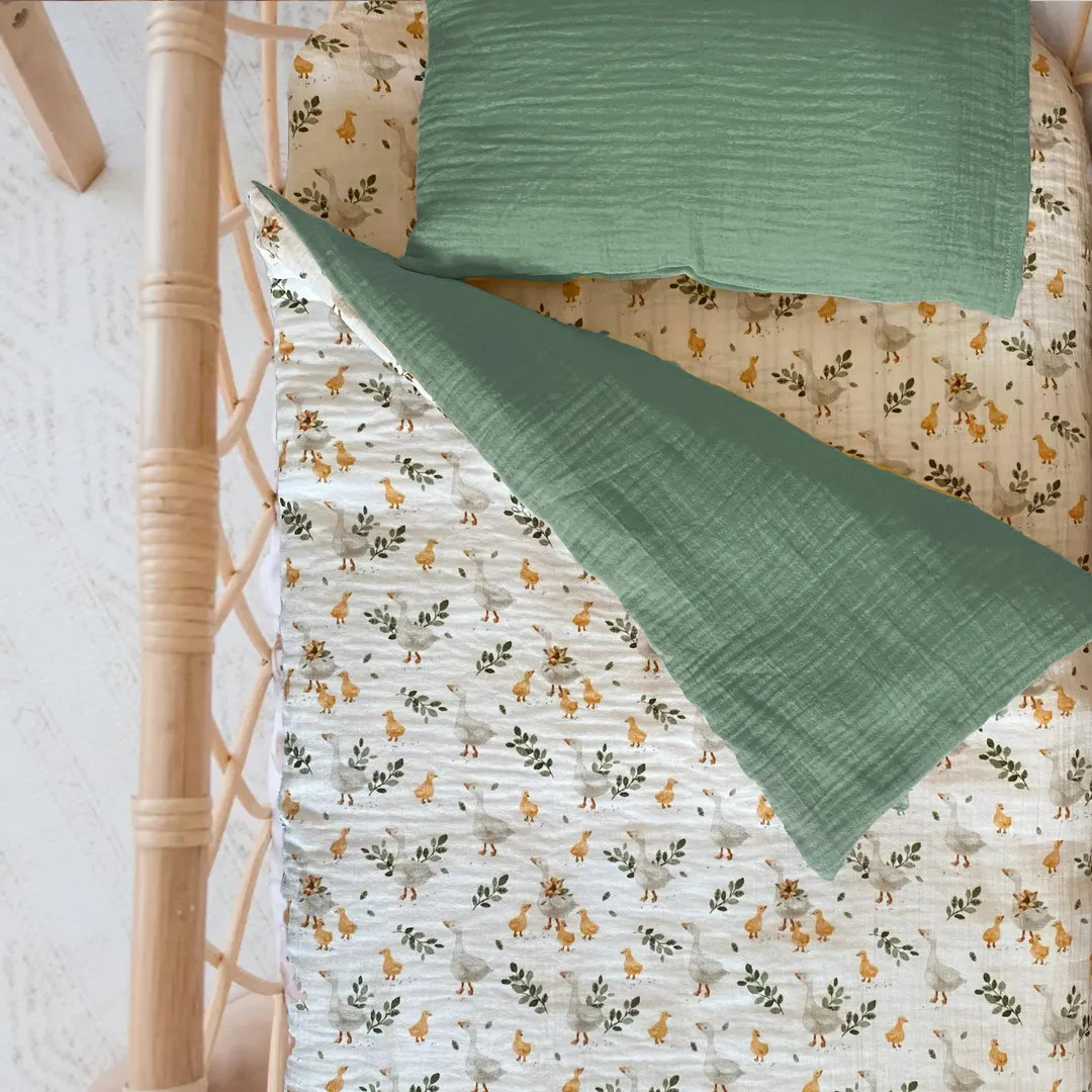 Organic Muslin Baby Bedding Set: Soft, Breathable Crib & Toddler Bed - Etsy | Etsy (US)