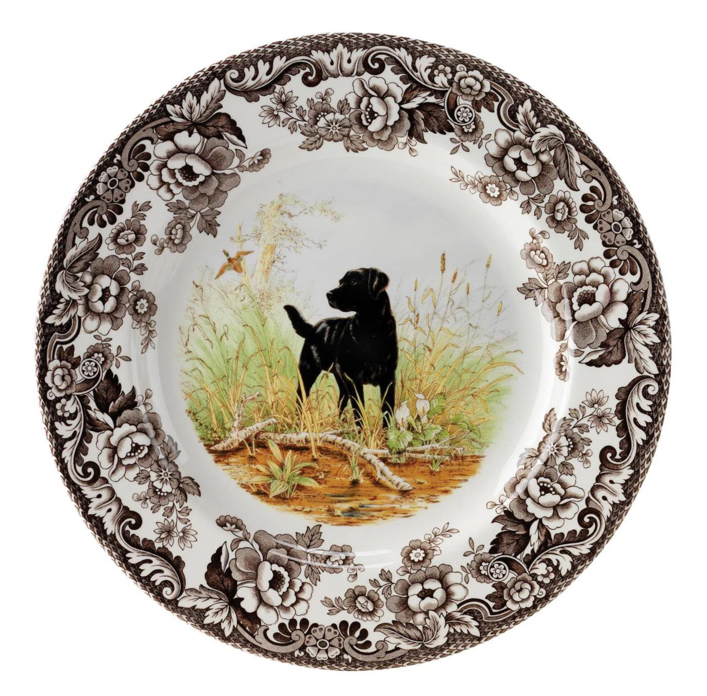 Spode Woodland Dogs Salad Plate 8" Blk Lab | Wayfair North America