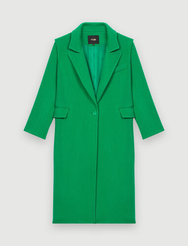 122GIVERA Manteau long en mix laine vert | Maje EU