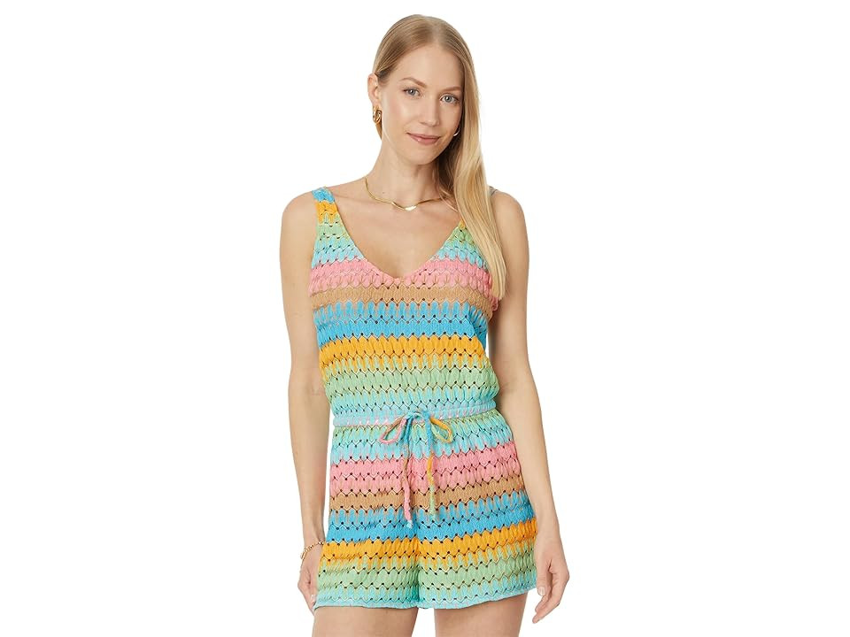 Show Me Your Mumu Ren Romper Women's Shorts Stripe Crochet : LG, Crochet/Polyester | Zappos