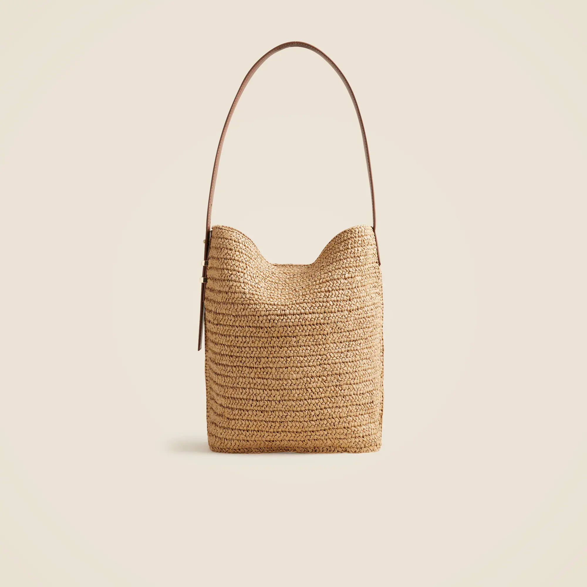 Palma bucket bag in handknotted straw and leather | J. Crew US
