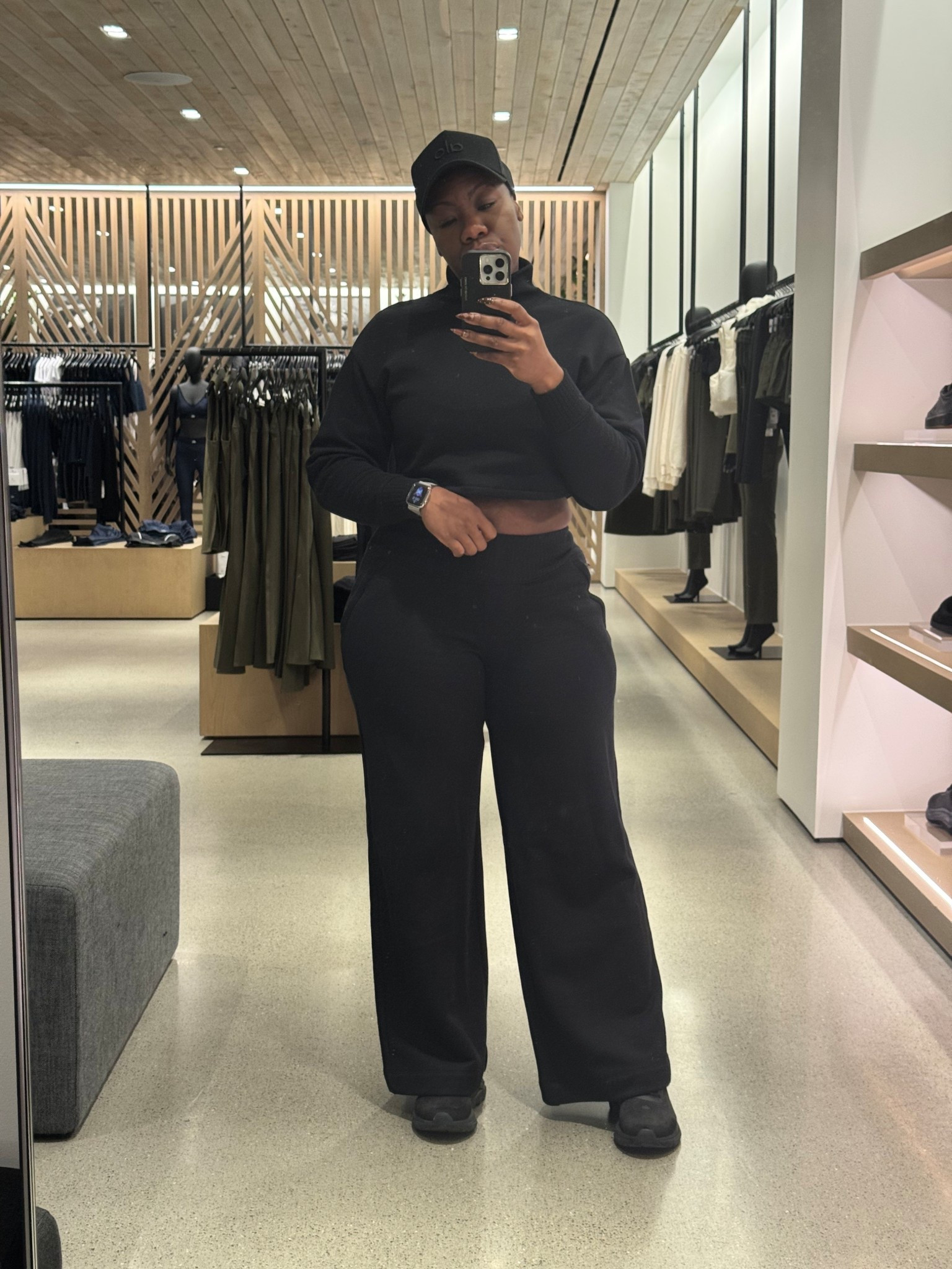 Serenity cover up set in all black for the brisk Houston morning and I’m so cozy + cute. It now comes in winter ivory and several other dope colors. Alo ootd. OOTD. Alo sets. Two piece sets. Cozy sets. Black sets. Alo. Alo Serenity set. Serenity cover up set. 

#LTKSeasonal #LTKStyleTip #LTKTravel