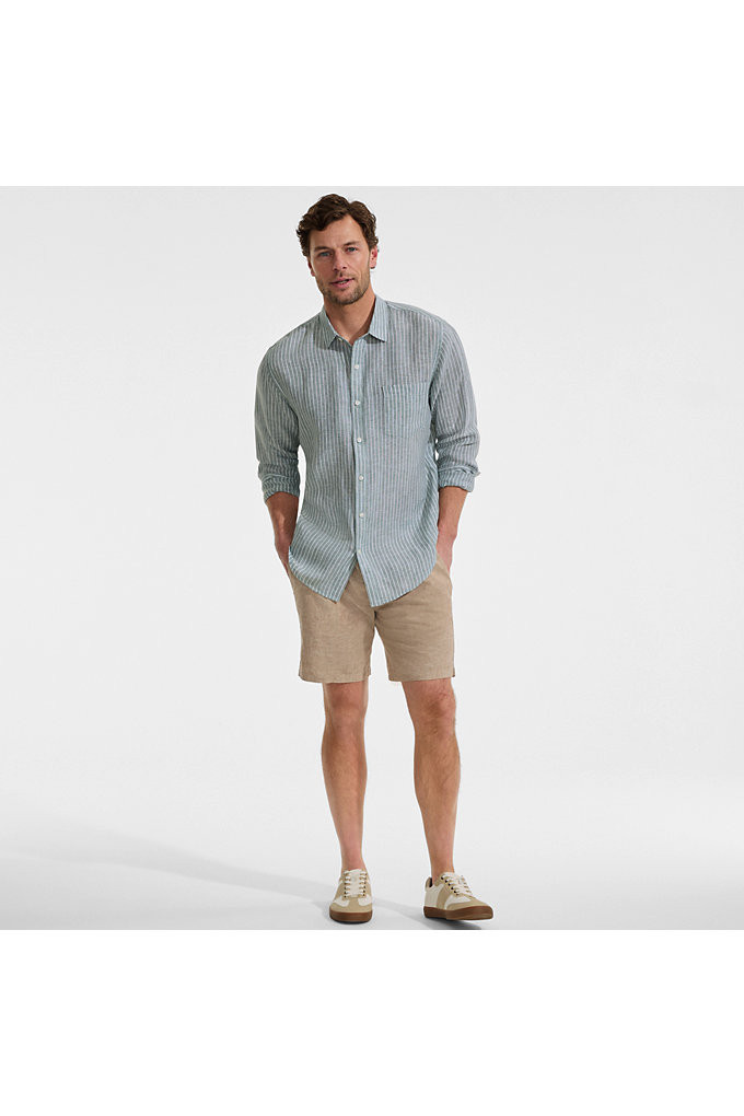 Men's Long Sleeve Linen Shirt - Lands' End - XXL | Lands' End (US)