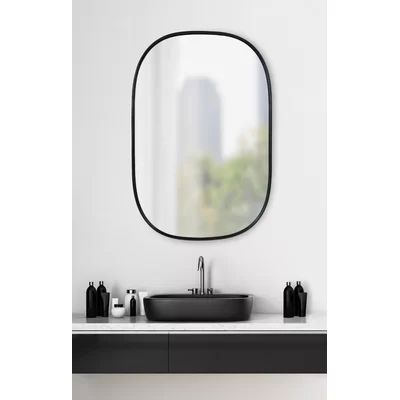 Black Stuart Edged Frame Beveled Wall Mirror | Wayfair North America