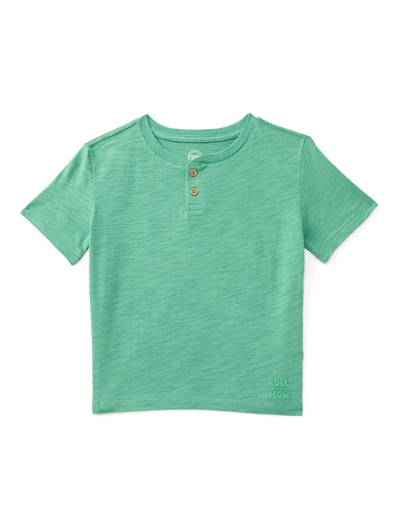 Wonder Nation Little Boys Slub Henley Tee with Short Sleeves, Sizes 4-10 | Walmart (US)