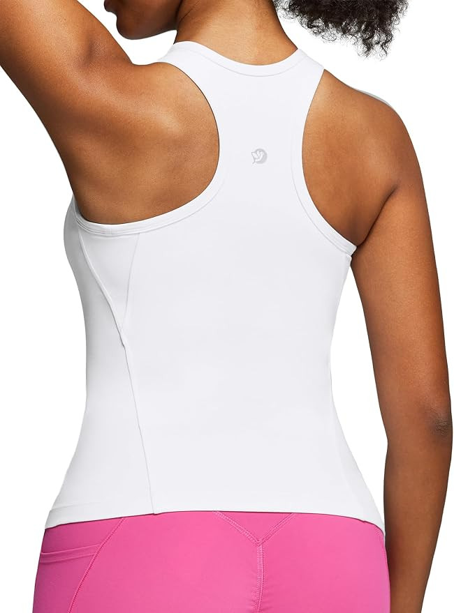 IUGA Workout Tops for Women Built in Bra Racerback Athletic Yoga Tank | Removable Pads, Halter Ne... | Amazon (US)