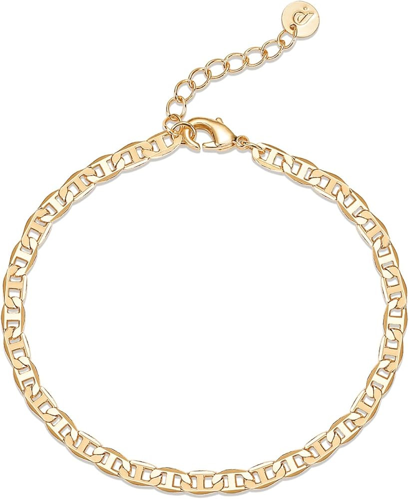 PAVOI 14K Gold Plated Beaded Cuban Cubic Zirconia Simulated Diamond Station Infinity Chain Bracel... | Amazon (US)