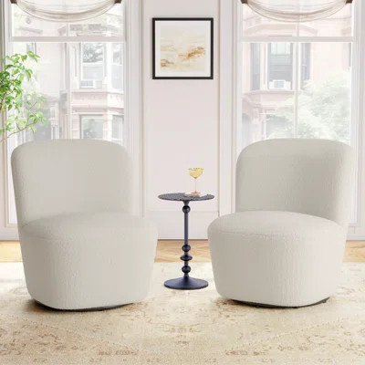 Stevie Boucle Swivel Barrel Chair | Wayfair North America
