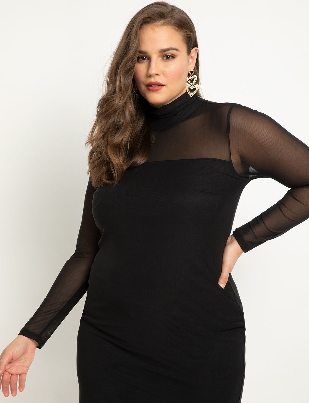 Sheer Mesh Bodycon Dress | Eloquii