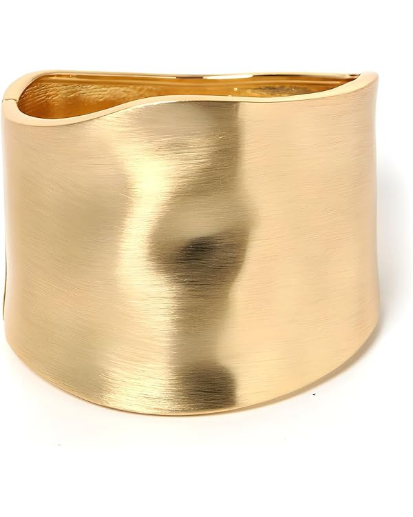 YBMYCM Wide Cuff Chunky Gold Bracelets for Women Open Cuff Bangles Adjustable Wrist Cuff Bracelet... | Amazon (US)