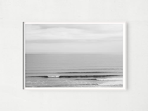 Black and White Ocean Landscape Photo | Large Ocean Wall Art Ready to Frame | Coastal Wave Pictur... | Amazon (US)
