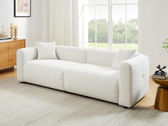VANOMi 95" Cloud Couch, Comfy Deep Seat Boucle Cloud Sofa, Upholstered 3-Seater Oversized Lovesea... | Amazon (US)