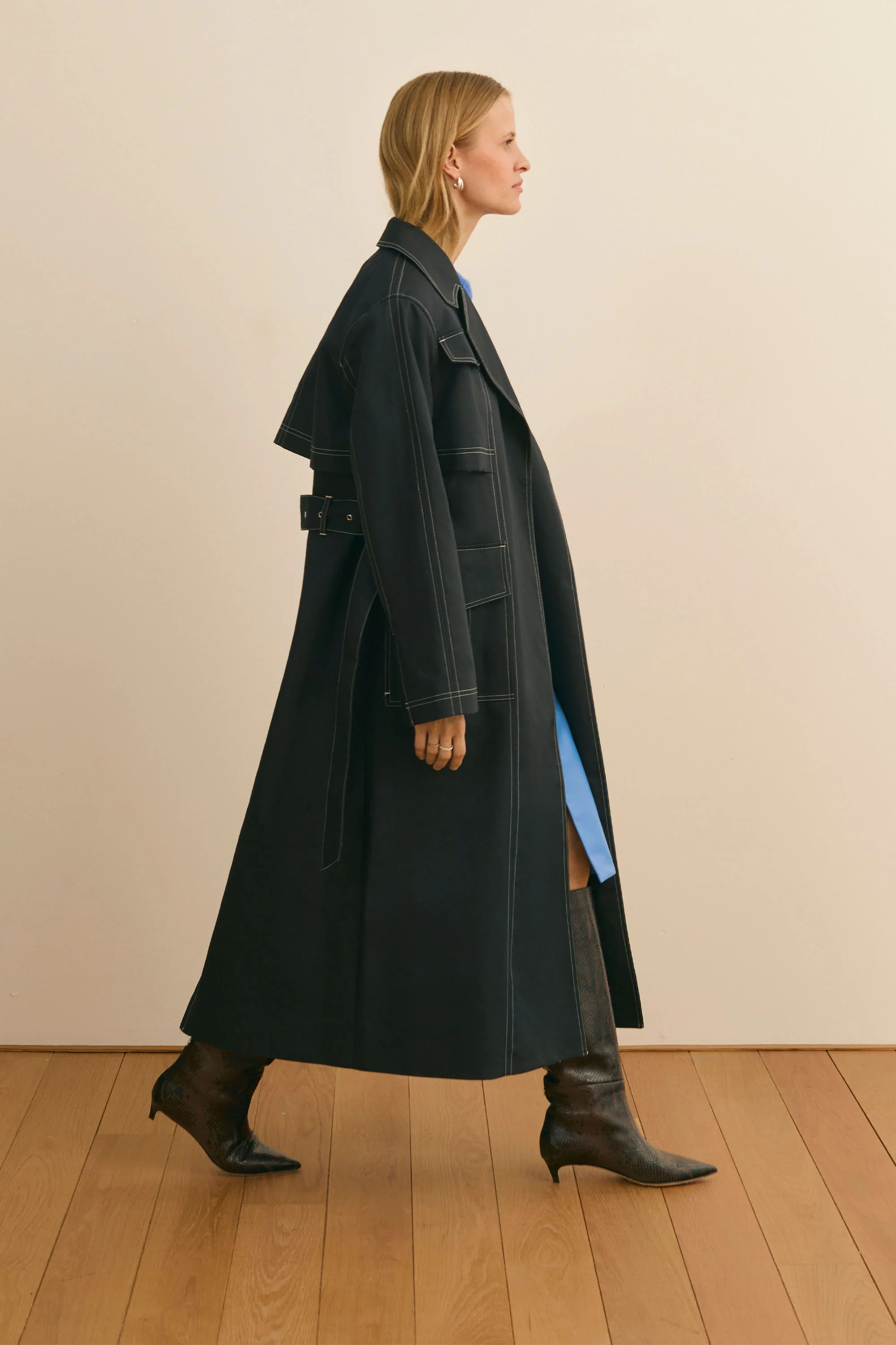 ALIGNE Trench Coat - Navy | Elsa | ALIGNE UK & EU