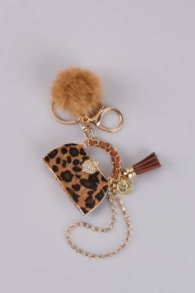 Glam Safari Leopard Purse Keychain | Windsor Stores