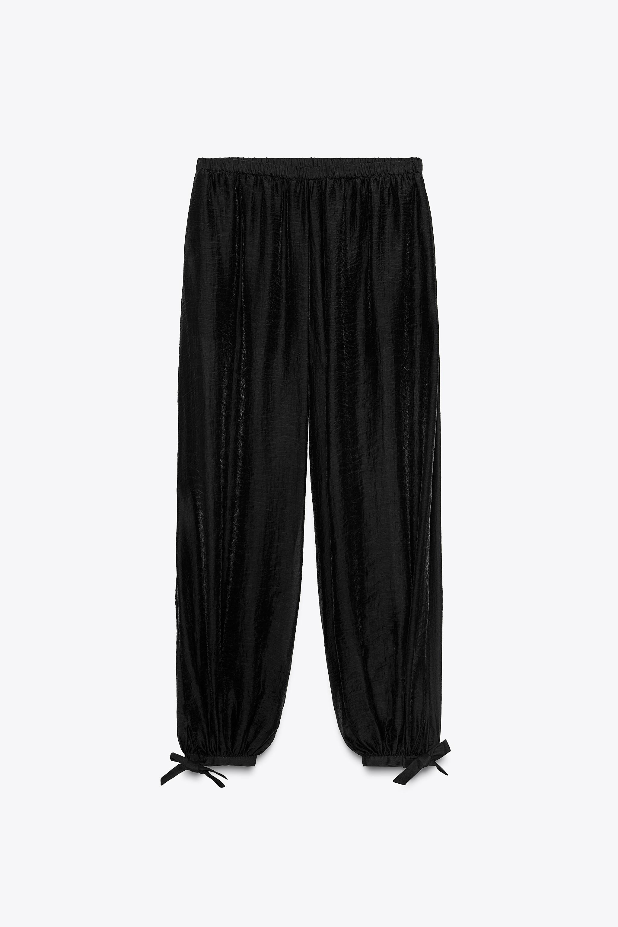 ZW COLLECTION TIE-HEM BALLOON PANTS | Zara US