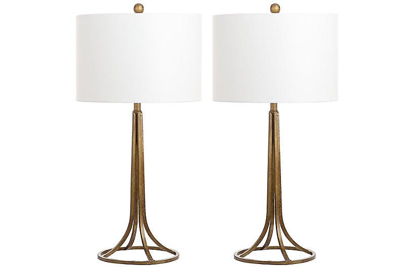 S/2 Mabry Table Lamps, Antiqued Bronze | One Kings Lane
