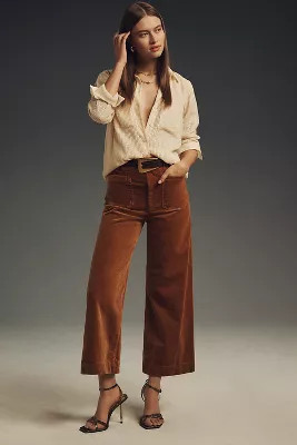 The Colette Cropped Wide-Leg Pants by Maeve: Corduroy Edition | Anthropologie (US)