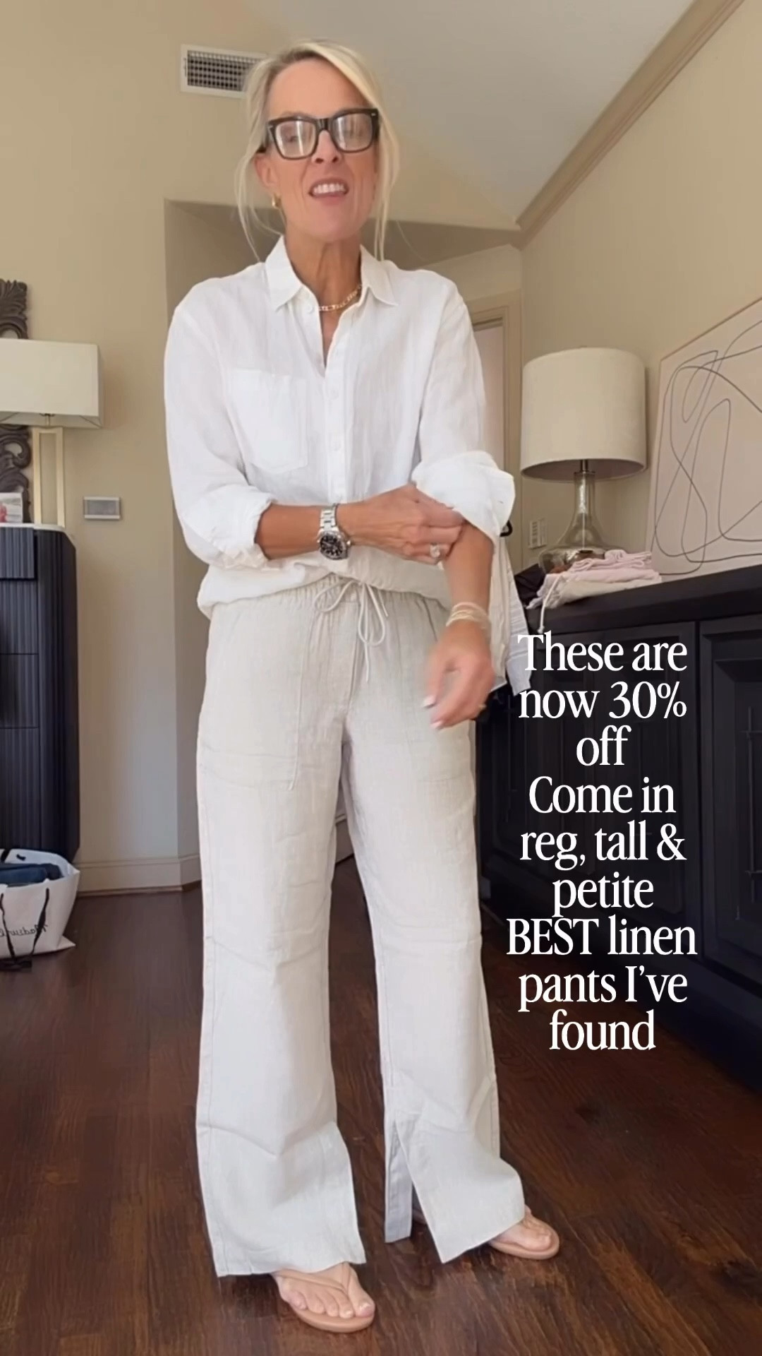 Now 30% off the best linen pants!! 
The black, white or tan on sale 

Fits tts
In regular, tall & petite!! 

Really such good ones 

#LTKTravel #LTKSaleAlert #LTKOver40