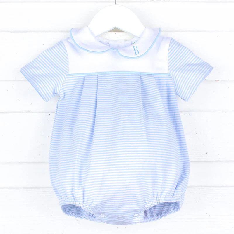 Blue Stripe Collared Bubble | Classic Whimsy