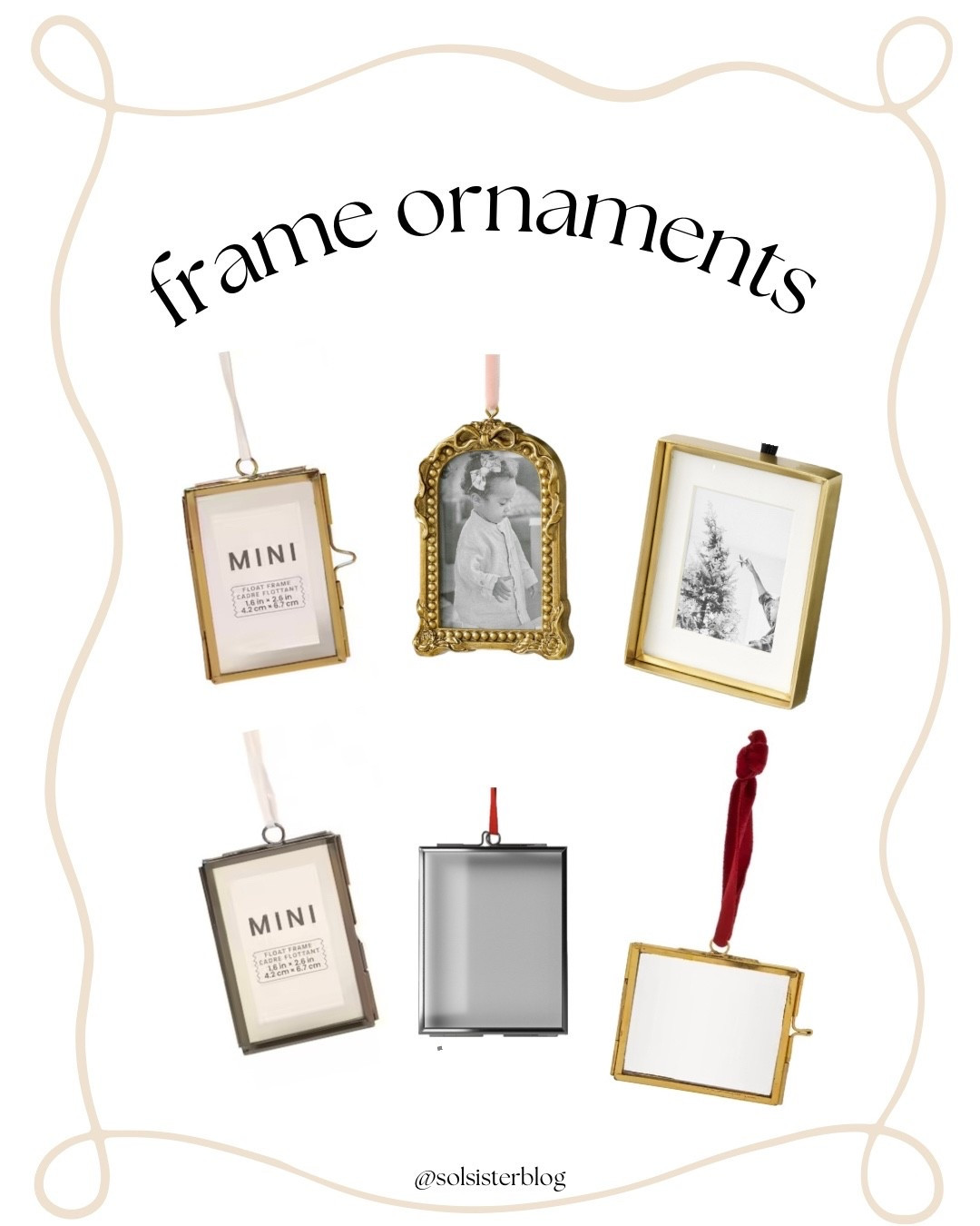 Some of my favorite frame ornaments! I have the bottom right from hobby lobby (that is not linked)! 🤍✨🌲

#LTKSeasonal #LTKHome #LTKHoliday