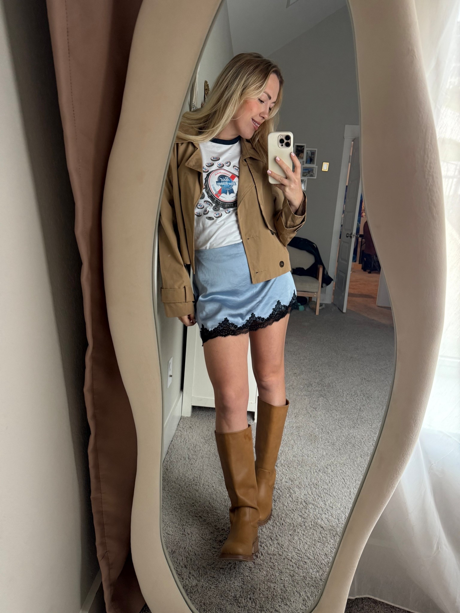 Daily Abercrombie outfit
Trench coat boots 
Size small in t shirt 
Size large in trench coat 

#LTKCyberWeek #LTKWorkwear #LTKFindsUnder100