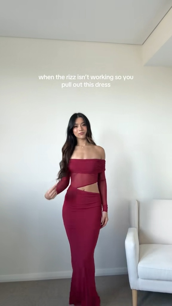 Date night with @peppermayo 🍷 the perfect mesh burgundy off the shoulder maxi dress 

#LTKdresses #LTKaustralia #LTKdatenight