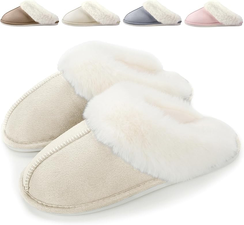 BHFRGAS Slippers Women Comfy Ladies Slippers Non-Slip Warm Womens Slippers with Memory Foam Fluff... | Amazon (UK)