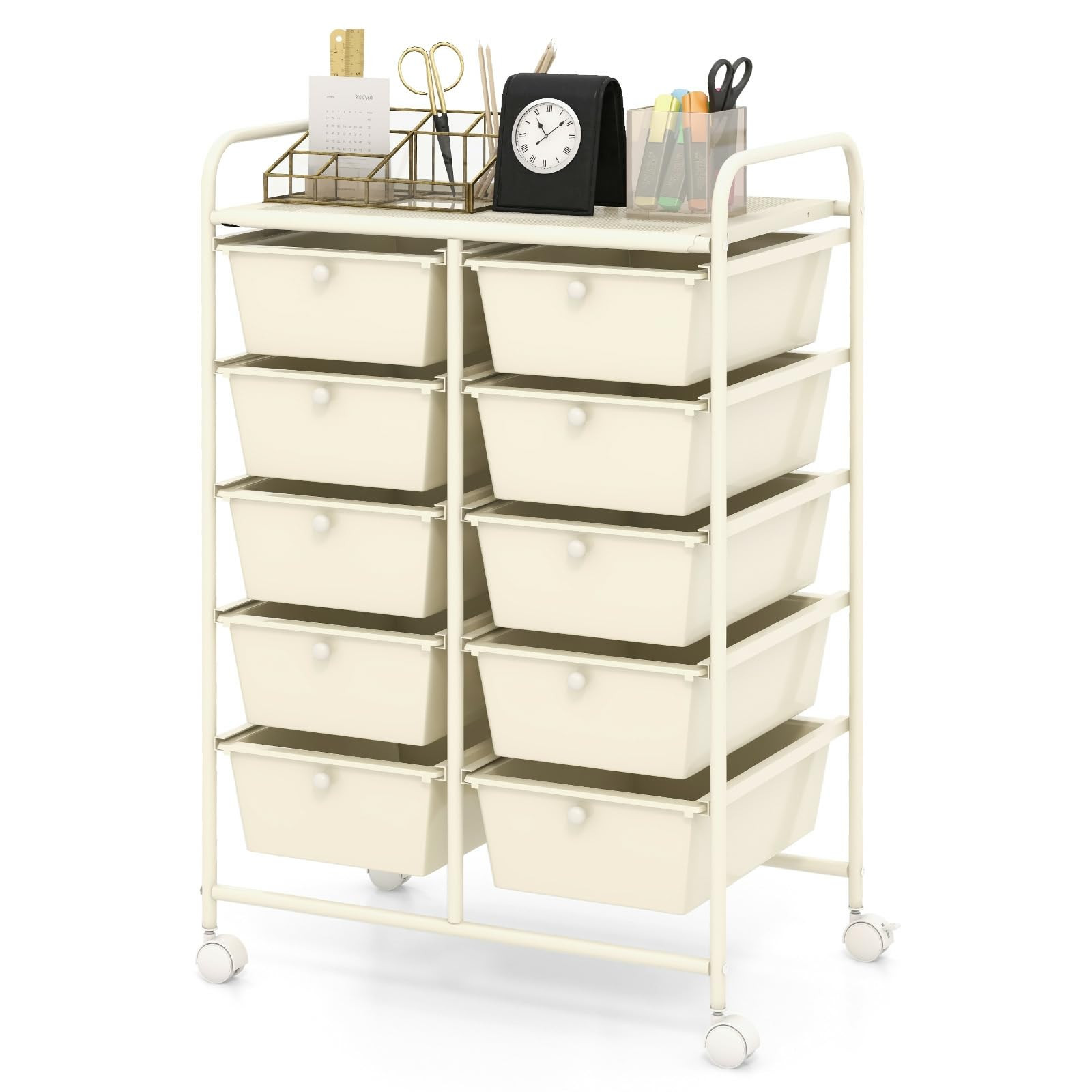 Moccha Rolling Cart with 10 Drawers - Storage Drawers Organizer with wheels for Craft Art Supply ... | Amazon (US)