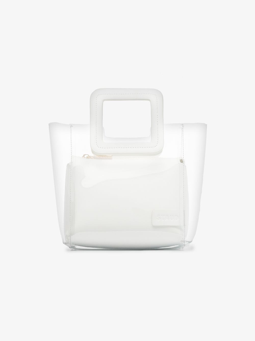 Staud white Shirley mini leather PVC tote | Browns Fashion