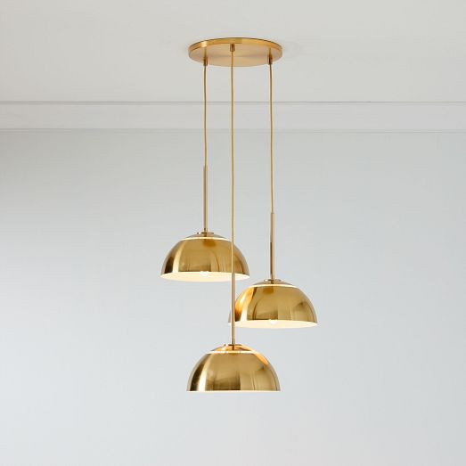 Sculptural Metal 3-Light Chandelier | West Elm (US)