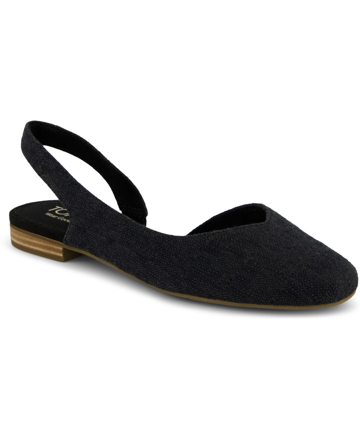 Toms Women's Alene Slingback Flats - Black Two Tone Slub | Macy's