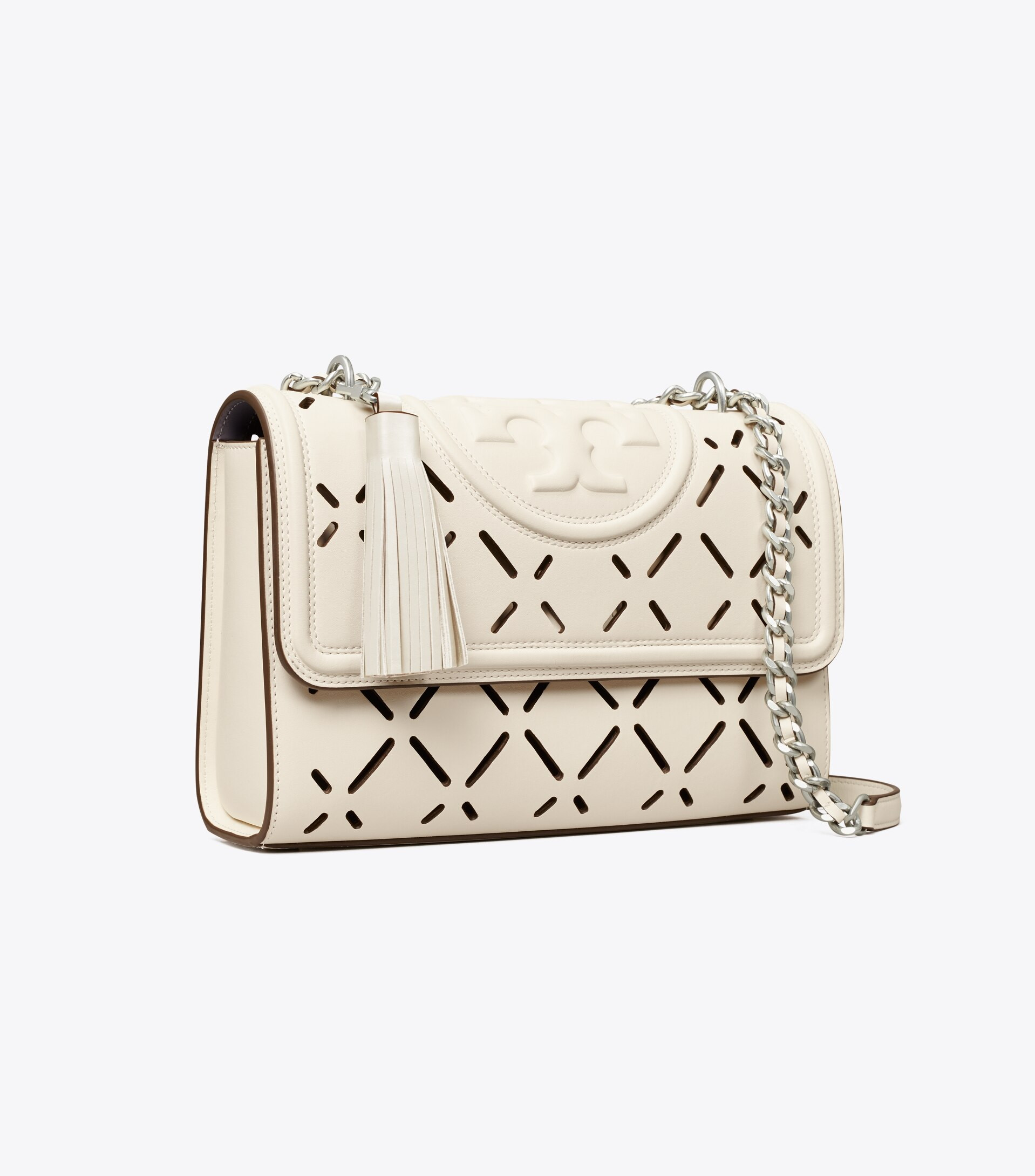 Fleming Diamond Perforated Convertible Shoulder Bag | Tory Burch (US)