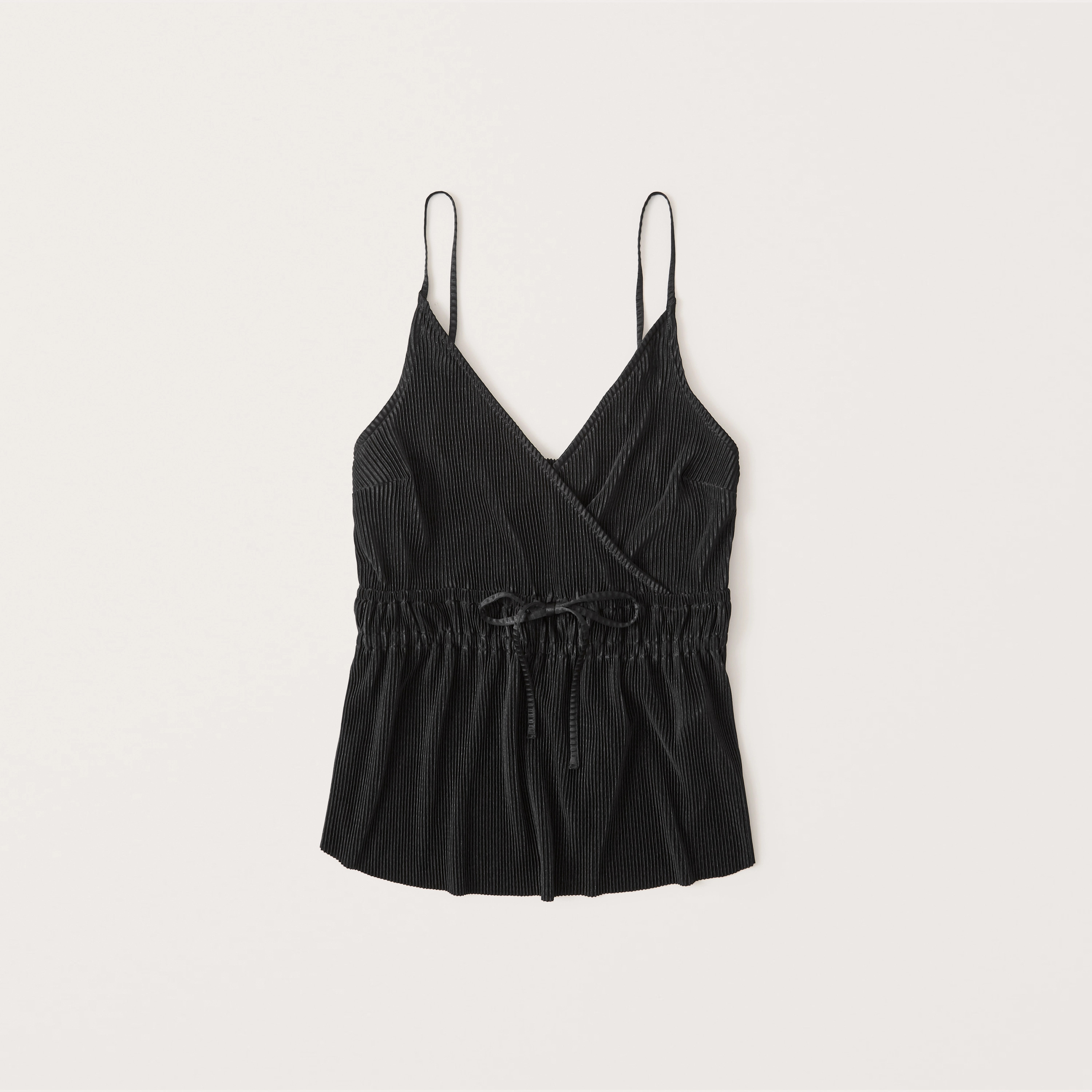 Pleated Satin Cami | Abercrombie & Fitch (US)