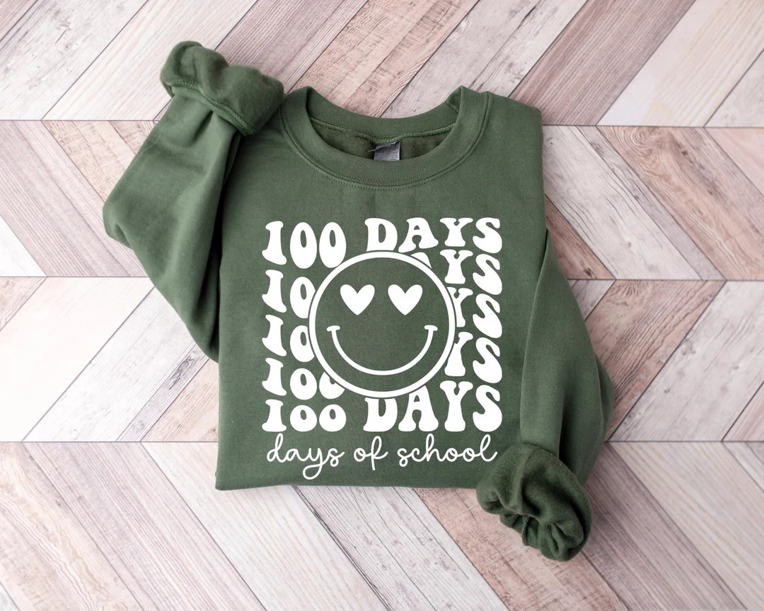100 Days of School Sweatshirt, 100th Day of School Shirt, Happy 100 Days of School, 100 Days Cele... | Etsy (US)
