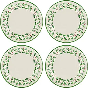 Lenox 863669 Holiday 4-Piece Melamine Dinner Plate Set, Christmas Dinnerware, Hosting | Amazon (US)